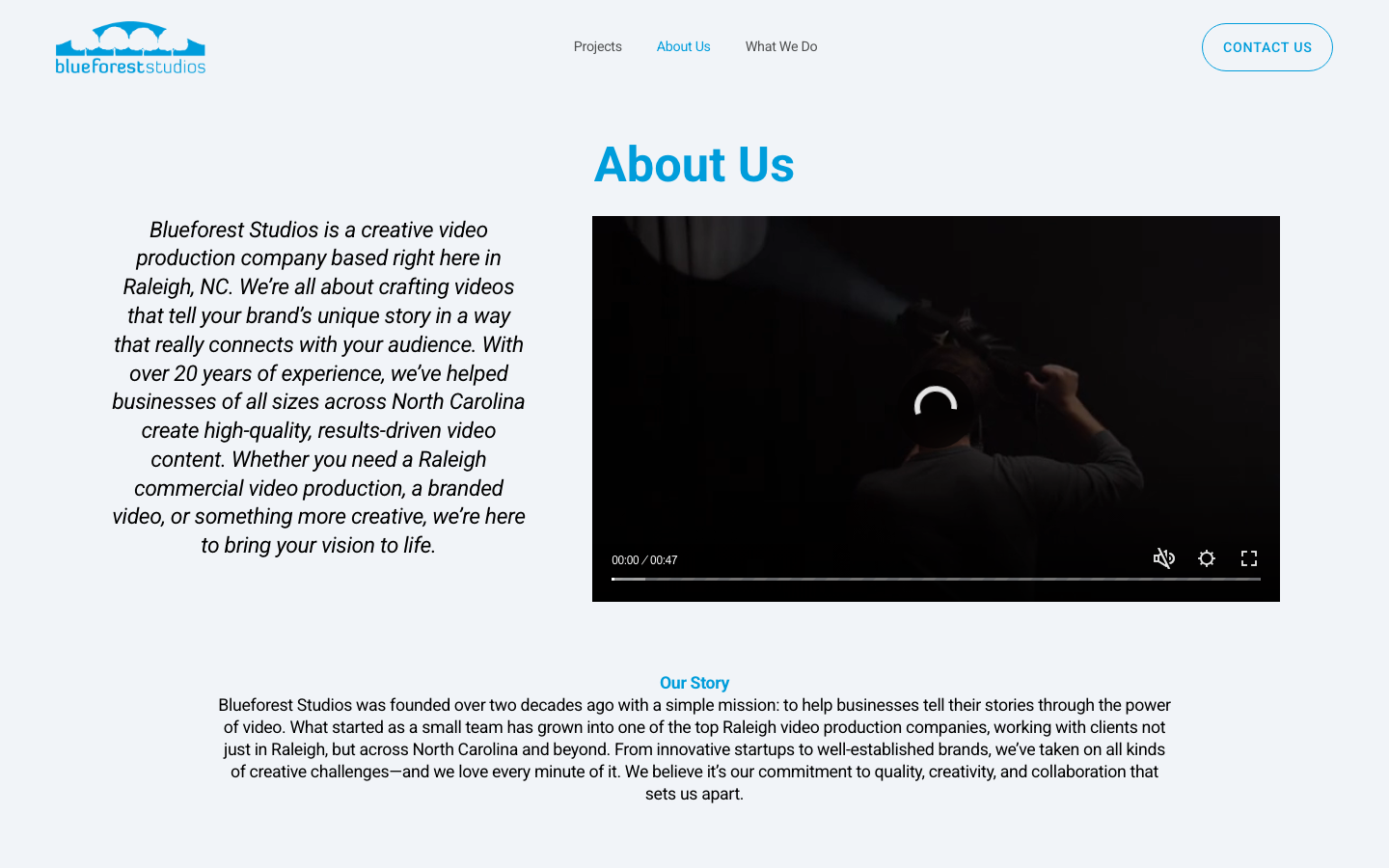 Live About Us page